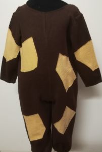 Kids Costumes to Hire - Onesie brown - beige squares - CHILD